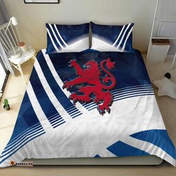 Scotland Celtic Bedding Set Scottish Flag Lion Polygon Style