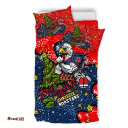 Sydney Roosters Christmas Custom Bedding Set - Let's Get Lit Chrisse Pressie Bedding Set