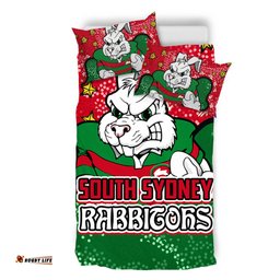 South Sydney Rabbitohs Bedding Set - Team With Dot And Star Patterns For Tough Fan Bedding Set