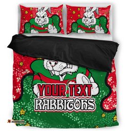 South Sydney Rabbitohs Bedding Set - Team With Dot And Star Patterns For Tough Fan Bedding Set