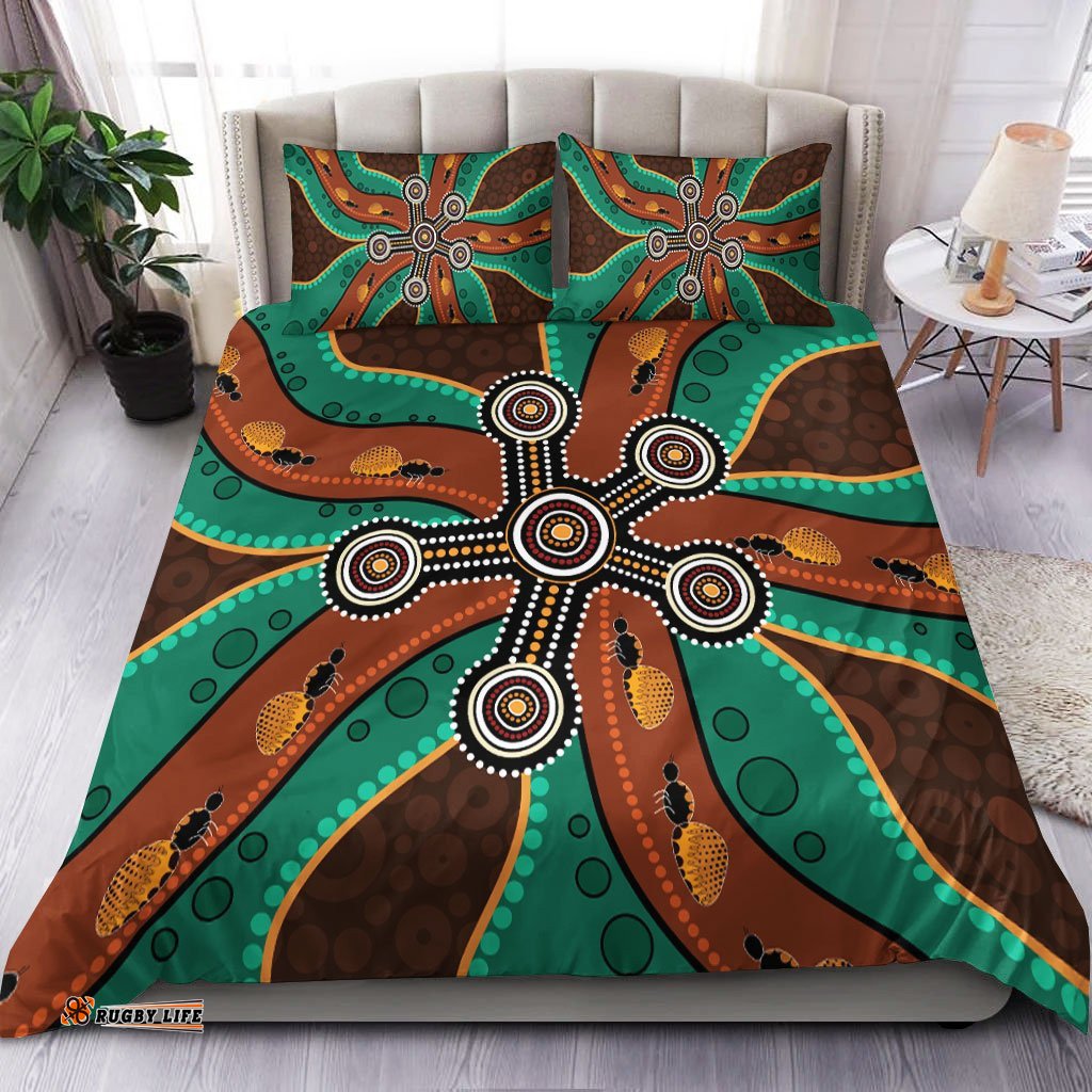 Aboriginal Bedding Set Aboriginal Dot Painting Depicting Honey Ants