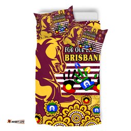 Brisbane Broncos Naidoc Week Custom Bedding Set - For Our Elders Brisbane Broncos Aboriginal Inspired Bedding Set