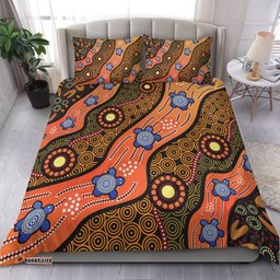 Bedding Set Aboriginal Dot Unique Style Turtle