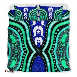 Torres Strait Bedding Set Torres Strait Symbol And Aboriginal Patterns