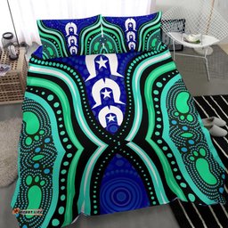 Torres Strait Bedding Set Torres Strait Symbol And Aboriginal Patterns
