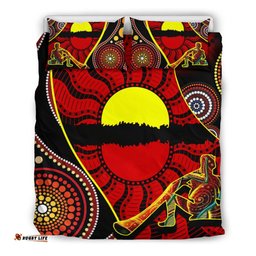 Bedding Set Australia Aboriginal Dots With Didgeridoo