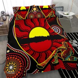 Bedding Set Australia Aboriginal Dots With Didgeridoo