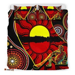 Bedding Set Australia Aboriginal Dots With Didgeridoo