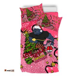 Penrith Panthers Christmas Custom Bedding Set - Let's Get Lit Chrisse Pressie Pink Bedding Set