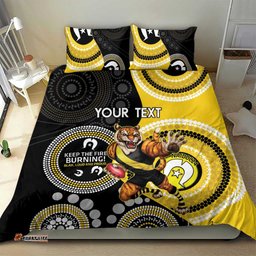 Custom AFL Richmond NAIDOC Week Bedding Set Keep The Fire Burning Indigenous Art