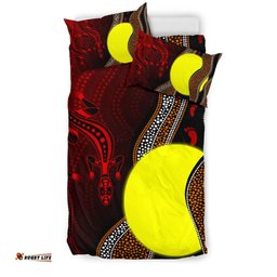 Aboriginal Bedding Set Aboriginal Flag Lizard Dot Painting Style