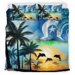 Australia Aboriginal Bedding Set Torres And Coconut Palms
