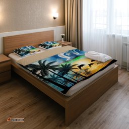 Australia Aboriginal Bedding Set Torres And Coconut Palms