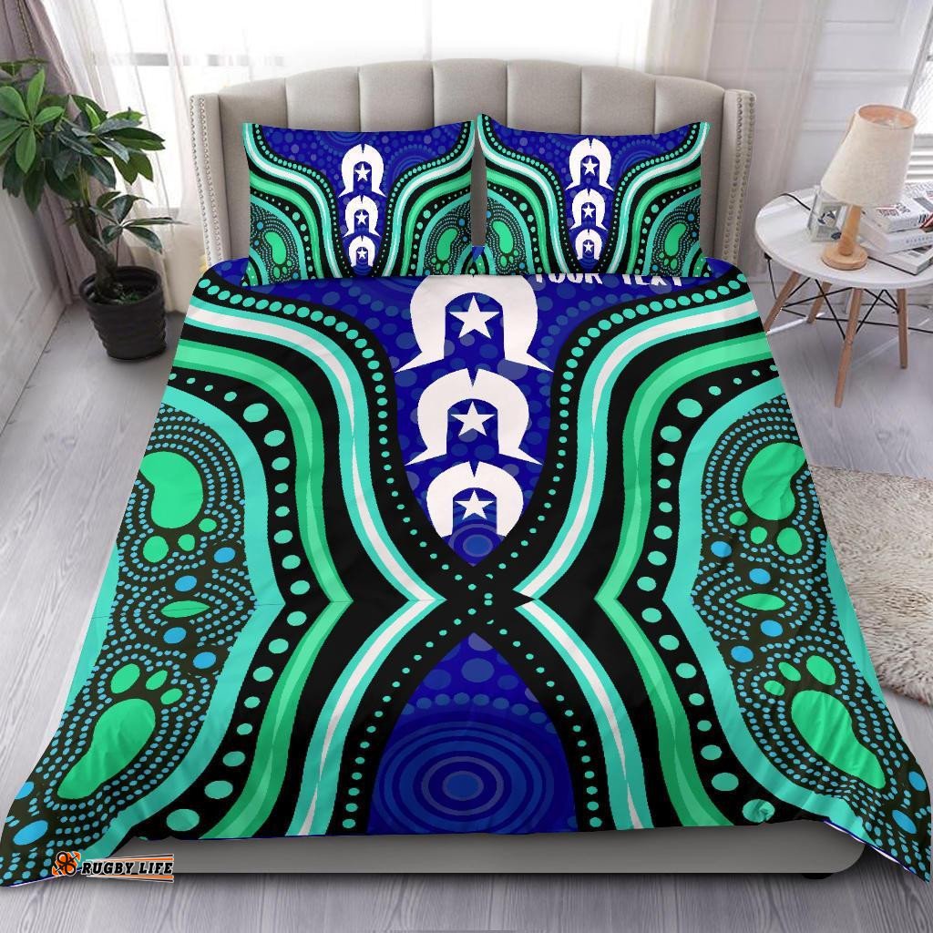 Torres Strait Personalised Bedding Set Torres Strait Symbol And Aboriginal Patterns