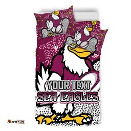 Manly Warringah Sea Eagles Bedding Set - Team With Dot And Star Patterns For Tough Fan Bedding Set