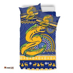 Parramatta Eels Bedding Set - Australia Ugly Xmas With Aboriginal Patterns For Die Hard Fans