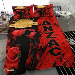 ANZAC Day Soldier Silhouette Remembrance Bedding Set