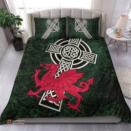 Wales Celtic Bedding Set Celtic Cross and Cymru Skew Style