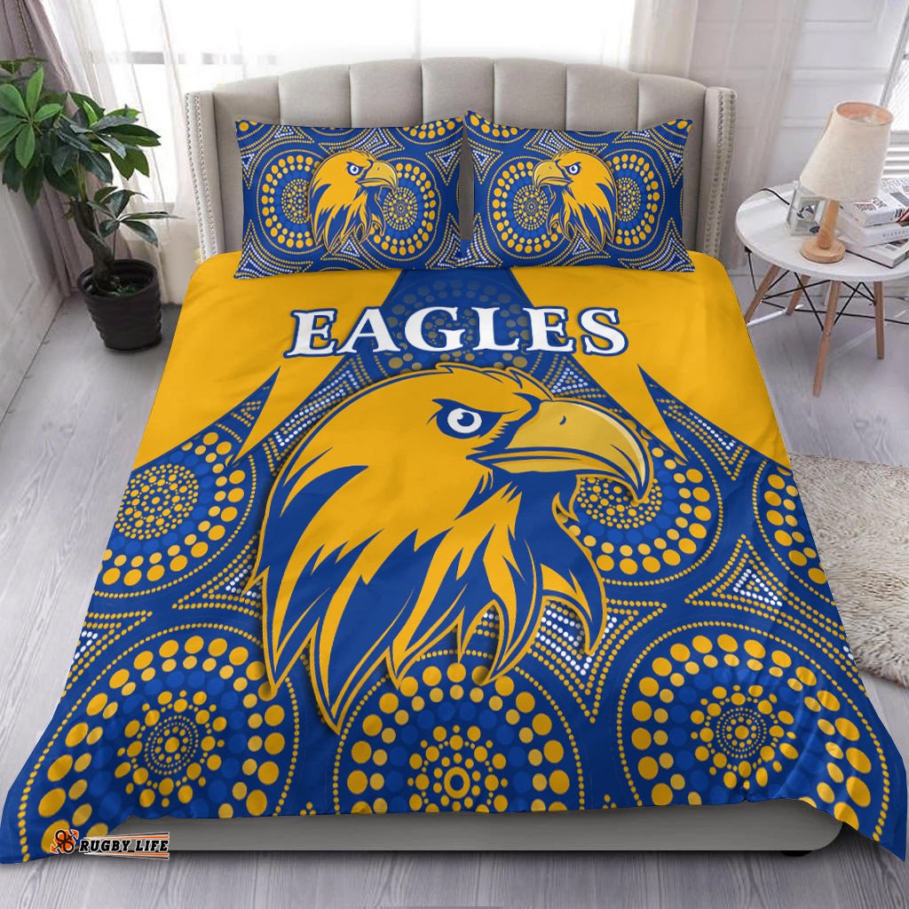 Eagles Indigenous Bedding Set West Coast 2021 Version Gold