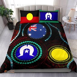 Bedding Set Aboriginal Aboriginal Dot Painting and Flag