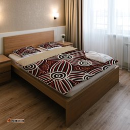 Australia Aboriginal Bedding Set Indigenous Symbol Dot Painting Art Ver 16
