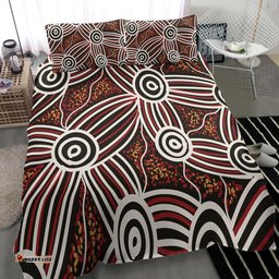 Australia Aboriginal Bedding Set Indigenous Symbol Dot Painting Art Ver 16