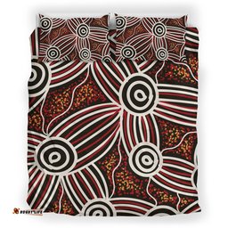 Australia Aboriginal Bedding Set Indigenous Symbol Dot Painting Art Ver 16