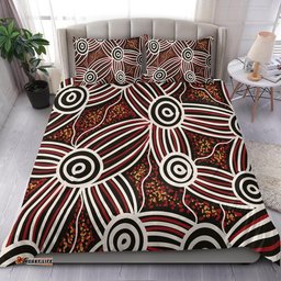 Australia Aboriginal Bedding Set Indigenous Symbol Dot Painting Art Ver 16