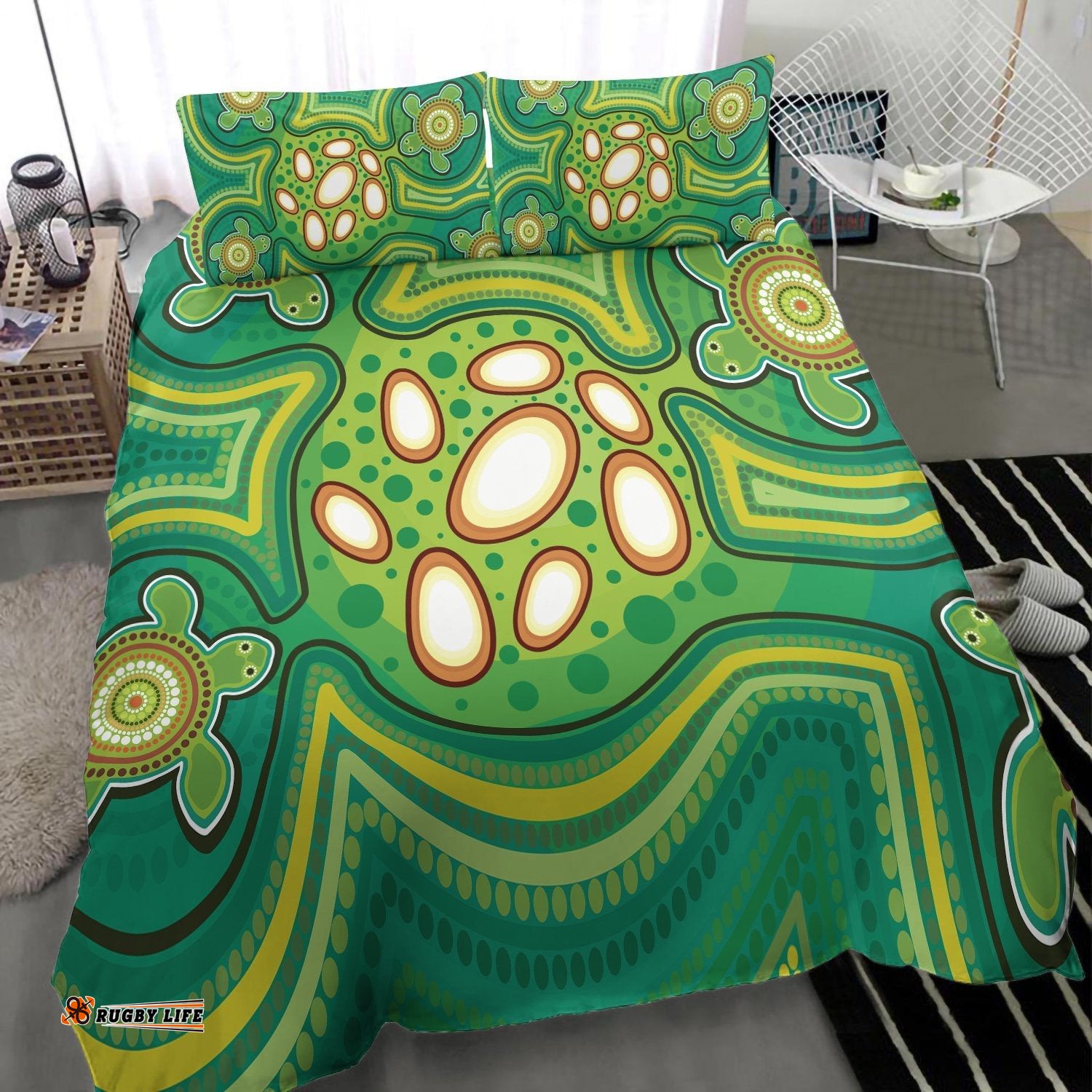 Aboriginal Bedding Set Indegenous Dot Painting Art 04