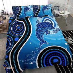 Aussie Aboriginal Bedding Set Dolphin And Aboriginal Dot Patterns