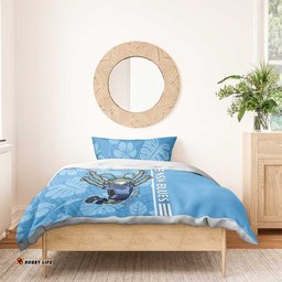Custom NSW Blues Rugby Bedding Set Cockroaches Polynesian Pattern Tropical Vibes