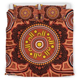 Australia Aboriginal Bedding Set Indigenous Symbol Dot Painting Art Ver 8