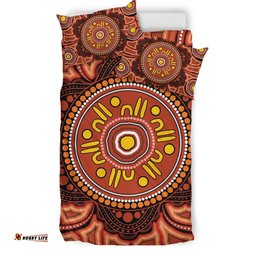 Australia Aboriginal Bedding Set Indigenous Symbol Dot Painting Art Ver 8