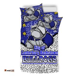 Canterbury-Bankstown Bulldogs Custom Bedding Set - Team With Dot And Star Patterns For Tough Fan Bedding Set