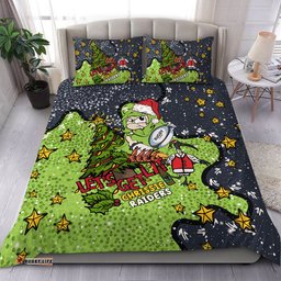 Canberra Raiders Christmas Custom Bedding Set - Let's Get Lit Chrisse Pressie Bedding Set