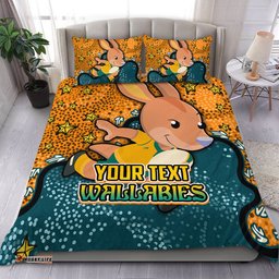 Australia Wallabies Custom Bedding Set - Team With Dot And Star Patterns For Tough Fan Bedding Set