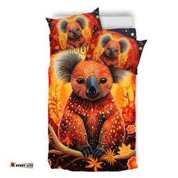 Australia Koala Custom Bedding Set - Dreaming Art Koala Aboriginal Inspired Bedding Set