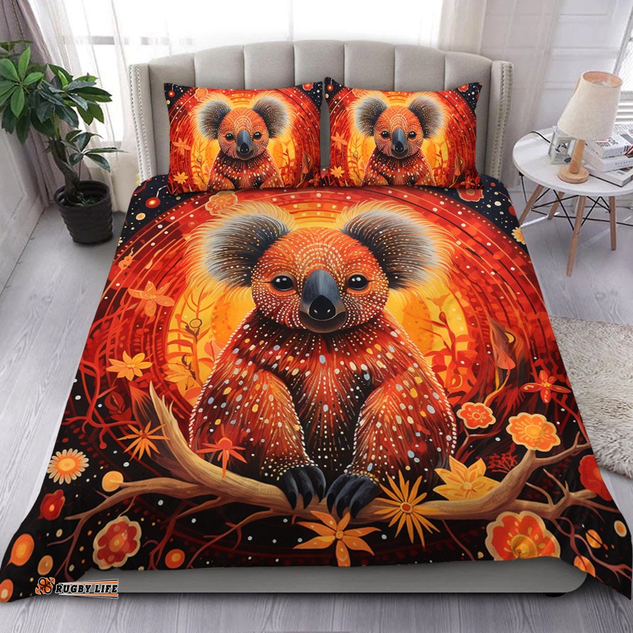 Australia Koala Custom Bedding Set - Dreaming Art Koala Aboriginal Inspired Bedding Set