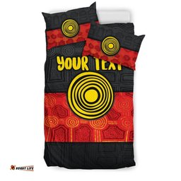Australia Personalised Aboriginal Bedding Set Aussie Indigenous Flag