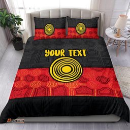 Australia Personalised Aboriginal Bedding Set Aussie Indigenous Flag