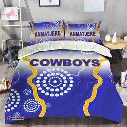 Anmatjere Cowboys Mix Aboriginal Blue Bedding Set LT20