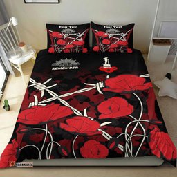 Custom ANZAC Day Camouflage Poppy and Barbed Wire Bedding Set