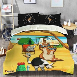 Australia Camping Kangaroo With And Koala And Ostrich Cartoon Bedding Sets LT20