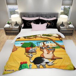 Australia Camping Kangaroo With And Koala And Ostrich Cartoon Bedding Sets LT20