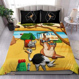 Australia Camping Kangaroo With And Koala And Ostrich Cartoon Bedding Sets LT20