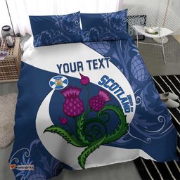 Custom Scotland Rugby Bedding Set 2024 Go Champions Scottish Thistles