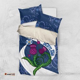 Custom Scotland Rugby Bedding Set 2024 Go Champions Scottish Thistles