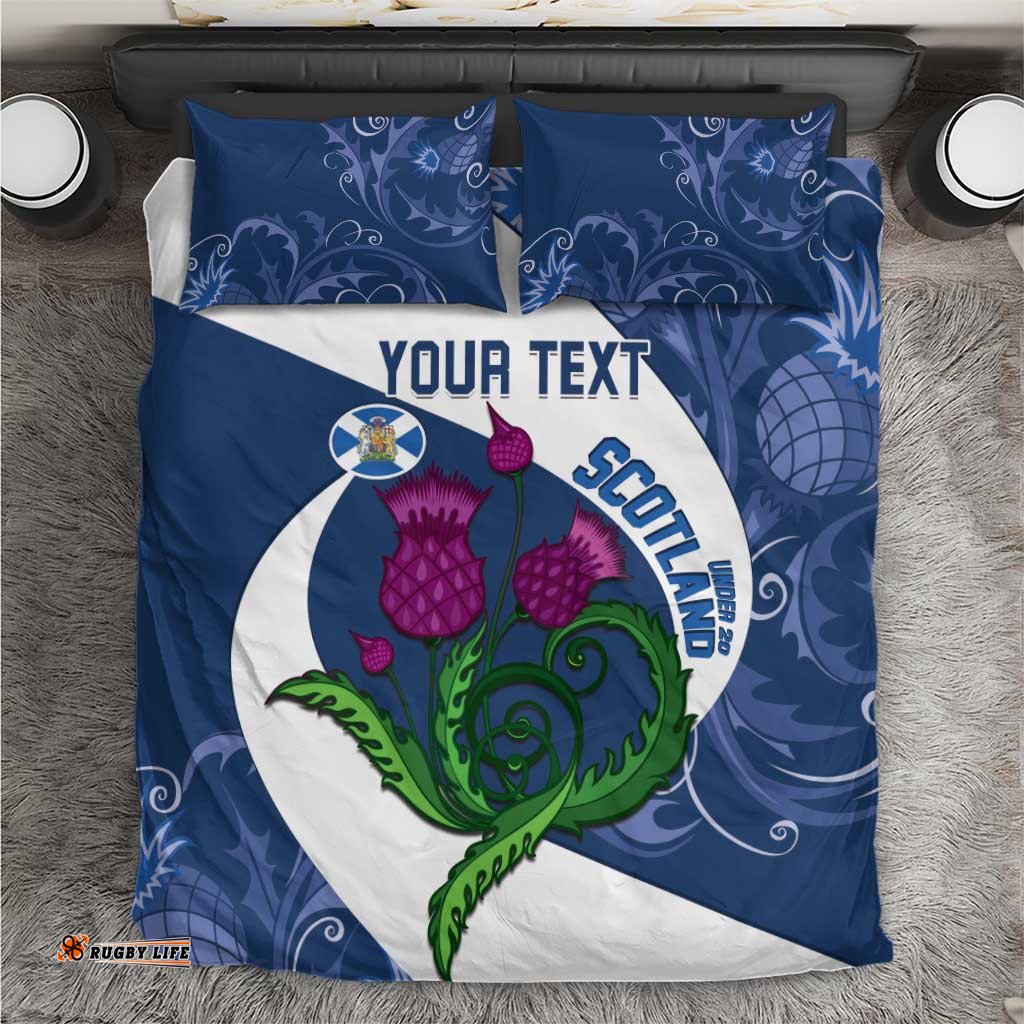 Custom Scotland Rugby Bedding Set 2024 Go Champions Scottish Thistles