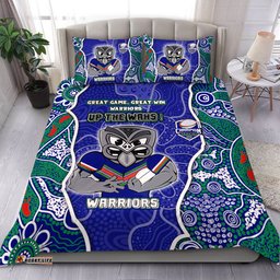 New Zealand Warriors Grand Final Custom Bedding Set - Custom New Zealand Warriors With Contemporary Style Of Aboriginal Painting  Bedding Set