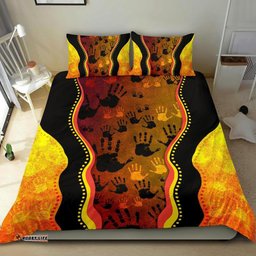 Bedding Sets, Aboriginal Rock Painting Hand Art Golden Style
